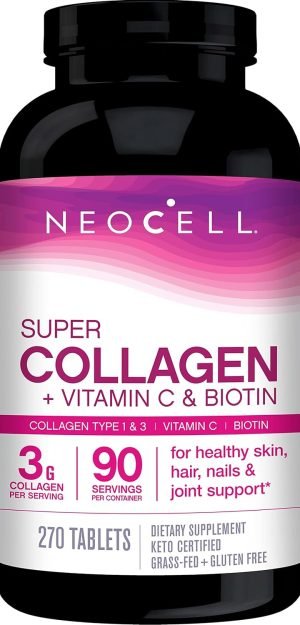 Top 20 Supplements for Overall Health and Wellbeing NeoCell Super Collagen Peptides + Vitamin C & Biotin